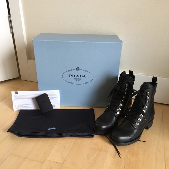 prada lace up combat boots